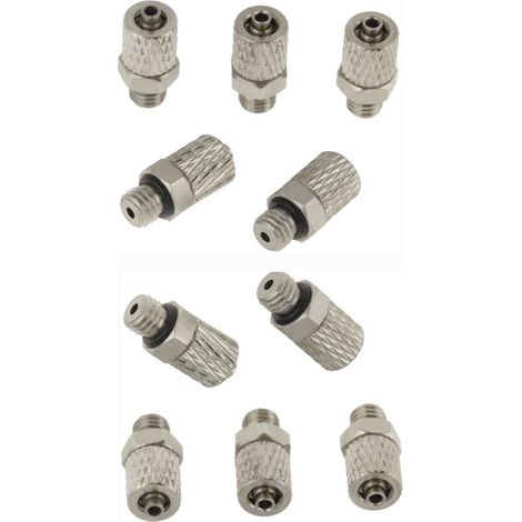M3 Mini Raccord Pneumatique À Pousser Air Droit Connecteur Mâle Travers Le Tuyau Rapide Raccords 10 Pcs 4mm (1/5)