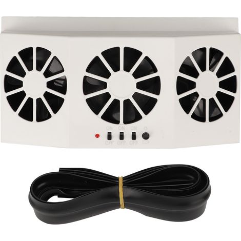Ventilateur Solaire pour Voiture 1.5W - 3 Sorties d'Air, Ventilation Automobile Écologique, Blanc (1/5)