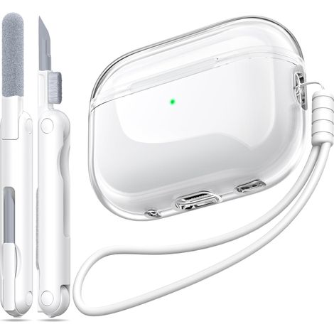 Schutzhülle für AirPods Pro – 1 Stück – Weiches, transparentes TPU – Stoßfest mit Reinigungsstift – Für AirPods Pro der 1. und 2. Generation mit USB-C-Anschluss (1/5)