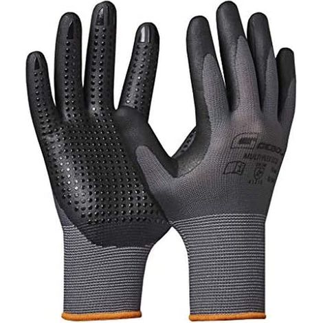 Gebol Multi Flex Eco  Guanti da lavoro con gommini  Guanti in nitrile per una presa sicura  Per uomo e donna  Taglia M (Gr 8)  Grigio  1 paio (1/5)