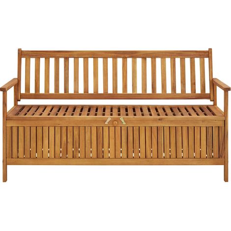Maison Exclusive - Banc de rangement de jardin 148 cm bois d'acacia solide (1/5)