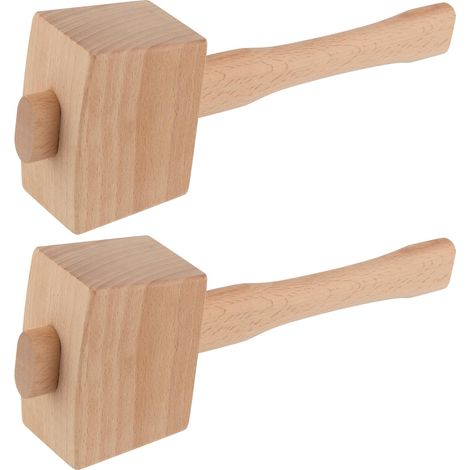 Lot de 2 maillets en bois de hêtre pour burins, marteau de camping pour taraudage en bois, burin sculpté (1/5)