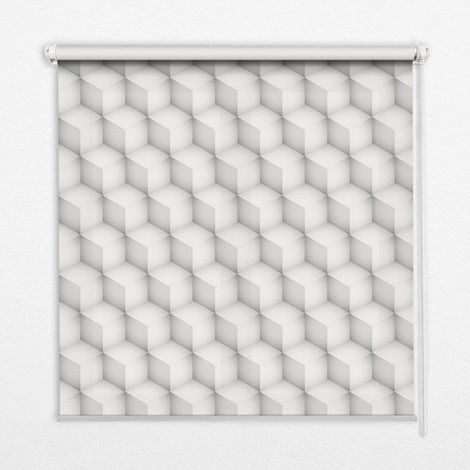 Tenda a Rullo Interna per Finestra - Tenda Filtrante Luce - Tenda Privacy - Tenda Decorativa Rettangolare - Rullo per Interni - (100 cm x 100 cm) - Cubi 3D (1/5)