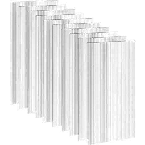 Panneau Alvéolaire Polycarbonate 4mm UV – 10 Plaques Double Paroi pour Serre – Résistant Chocs & Intempéries – Transparent 120x60 cm – Isolation Jardin (1/5)