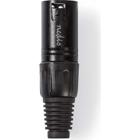 Conector xlr recto masculino niquelado soldadura diametro de entrada del cable 50 mm metales negro 1 pc bolsa de plastico