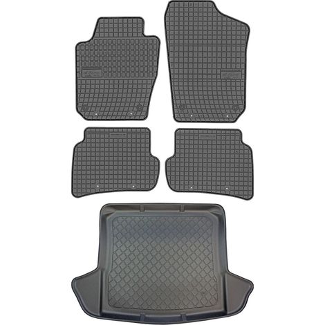 Ensemble de tapis de sol en caoutchouc pour Seat Ibiza ST Kombi (février 2010 - juillet 2016) + tapis de coffre. (1/5)