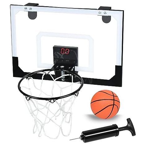 Mini Basketballkorb Indoor Basketball Korb fürs Zimmer mit Ball Basketball-Board mit elektronische Anzeigetafel und Sound Wandmontage Kinder Basketball Set 45x30 cm NAIZY (1/5)
