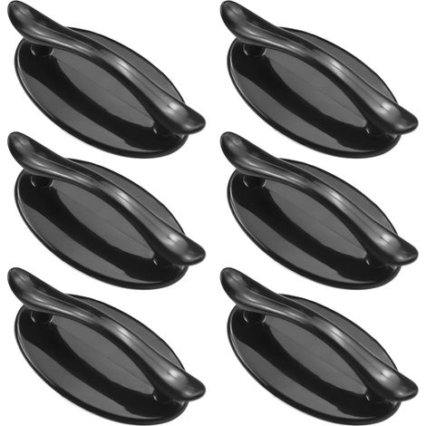 6 Pcs Poignée De Porte Auto-adhésive Fenêtre Poignée Autocollante Cabinet Tiroir En Plastique pour Coulissante Fenêtre Placard Tiroir Armoire Meuble Cuisine, Noir (1/5)