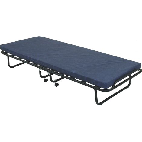 Letto Pieghevole con Materasso Cm 80 x 190 Colore Nero (1/2)
