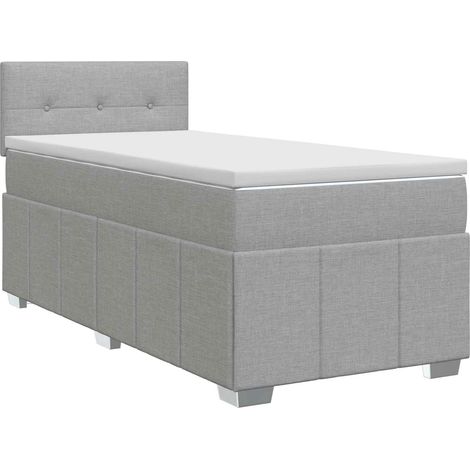 Letto box spring con materasso Grigio Chiaro 90 x 190 cm vidaXL (1/5)