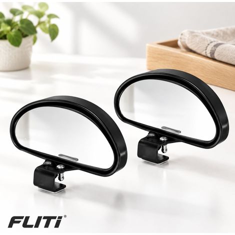 FLITI Rétroviseur Angle Mort Universel 2 Pièces Miroir Convexe 360° Noir pour Voiture (1/5)