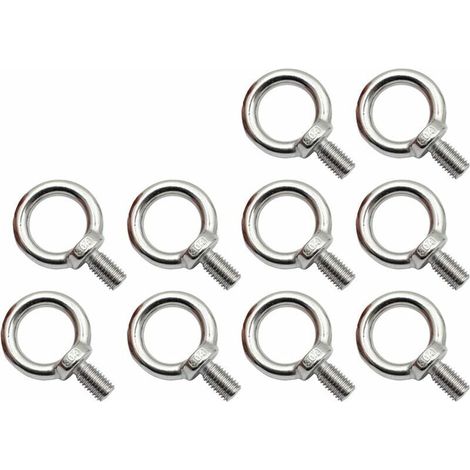 Lot de 10 Boulons à Œil M8 en Acier Inoxydable - Antirouille, Résistant à la Corrosion (1/5)
