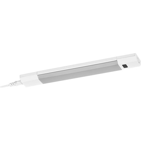 OSRAM Spot Linear Edge Sensor haute tension pour meuble avec technologie RGBW, 30 cm, couleur de lumière RGBW sélectionnable, intensité variable, 4 W, 230 lm, 3 000 K, blanc chaud, aluminium blanc, IP