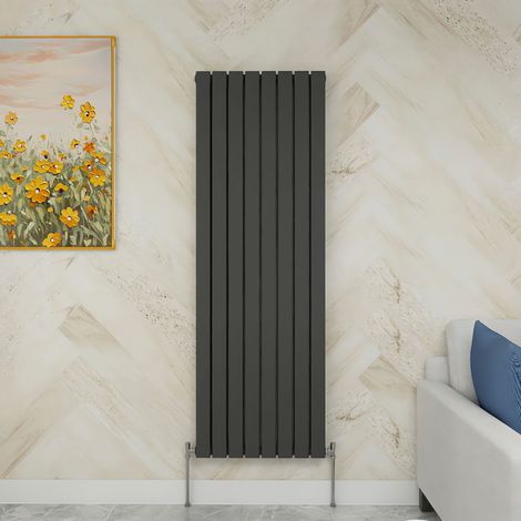 SKY Bathroom 1600x544mm  Double Anthracite Vertical Flat Panel Radiator Designer Central Heating Radiator