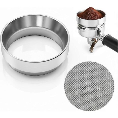 Anneau doseur à café 51 mm avec tamis 51 mm, entonnoir doseur magnétique, accessoires pour espresso à domicile, café moulu (1/5)