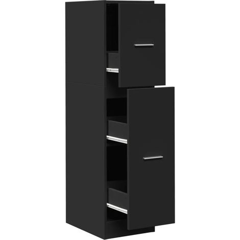 Mobiletto multifunzionale da farmacia contenitore per ufficio 30 x 41 x 118 cm legno composito nero 020050611