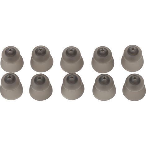 10 embouts auriculaires noirs en silicone lavable, double couche, amplificateurs de son statique, compatibles Phonak 9 mm. (1/5)