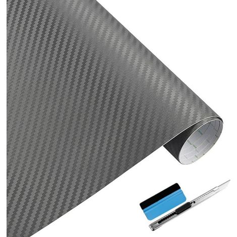 3D Carbonfolie Grau 45x152cm blasenfrei mit Werkzeug (1/5)