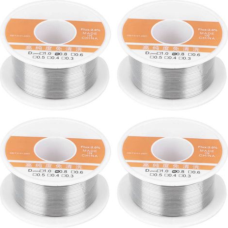 Ortviai Fil de soudure étain pur 0,8 mm – 4 pièces, sans nettoyage, haute conductivité électrique (1/5)