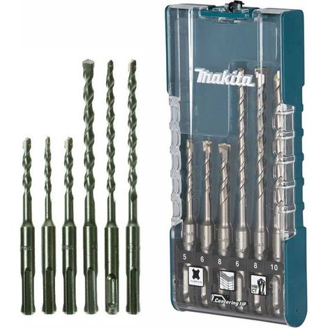 Makita E-15730 Carbide Tip SDS Plus 6 Piece Drill Bit Set - 5 6 8mm - 110 160mm