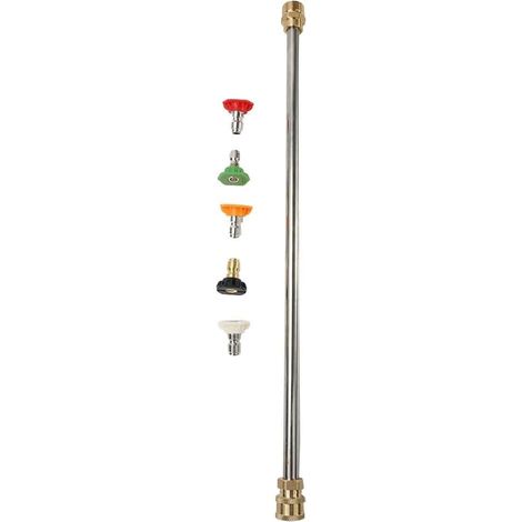 Kit di ugelli di ricambio M22 da 14 mm per idropulitrice, lancia a spruzzo da 4000 psi per la pulizia dell'auto, punte degli ugelli in ottone e acciaio inossidabile, prolunga (1/5)