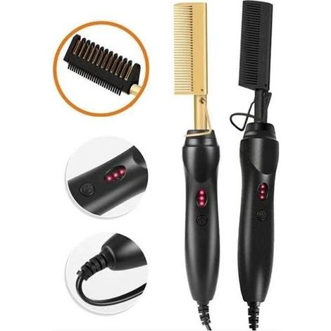 Peigne Cheveux,Peigne Chauffant - Peigne Lissant 2 en 1 Fer à Lisseur Peigne Afro Peigne Lisseur,3 Réglages de Température,Lisseur à Peigne Chaud de Portable de Voyage,Adapté aux Cheveux et Perruques (1/5)