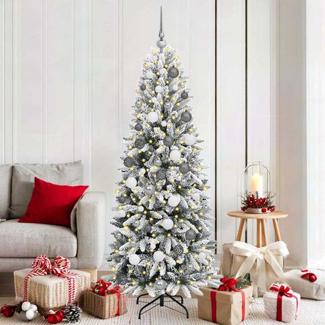 Künstlicher Weihnachtsbaum mit 300 LEDs mit Ständer Weiß 180 cm (1/5)
