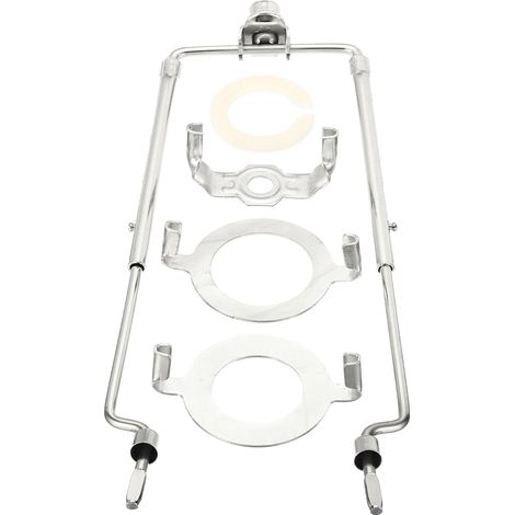 8 9 10 11 inch Lamp Harp Kit with Beam, 1 Set Adjustable Lamp Shade Bracket with 3/8 E14 E26 E27 Light Base for Table Floor Lamp, Silver (1/5)