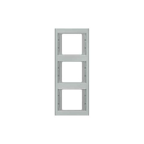 HAGER K5  CADRE 3 POSTES VERTICAL ACIER INOXYDABLE BERKER 13337004