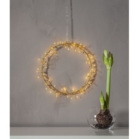 LED Lichtkranz "Winny", Batterien + Timer, gold, warmweiß, Ø 28cm (1/5)