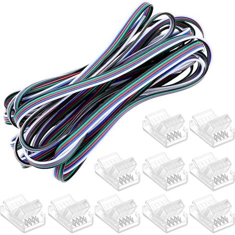 LED Extension Cable 5 Pin 5 m + 10 Connectors 12 mm 22AWG 12V 5V-24V for SMD 3528/2835 LED (1/5)