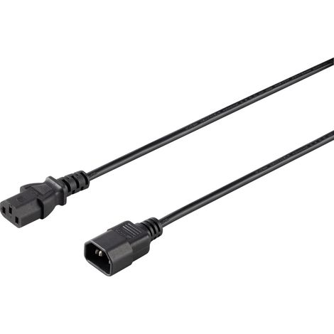 Sygonix SY-5042704 Kaltgeräte Verlängerungskabel Schwarz 1.50 m