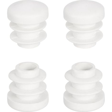 Bouchon Plastique Rond 14mm Diamètre, 4 Pcs Bouchon Blanc pour Tube en Plastique Capuchon D'Extrémité Insert Glisse pour Tubes Métalliques Clôture Tables Chaises Meubles (1/5)