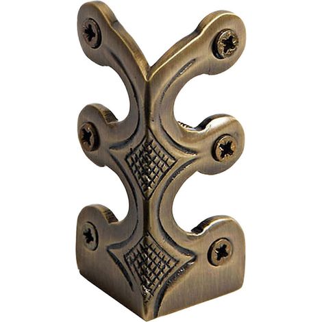 Protection d'angle antique chinoise en laiton massif - Protection élégante double face pour salon et décoration intérieure rétro - Bronze (1/5)