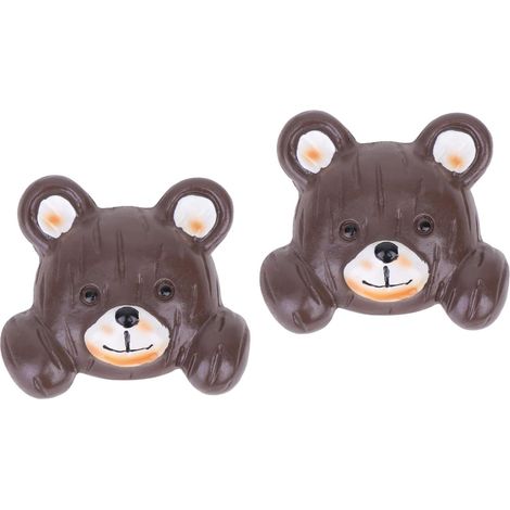 2pièces Autocollants Résine Animaux Stereoscopiques Décoratifs Pour Interrupteurs Et Décoration Style Ours Pour Chambre Et Salon (1/5)