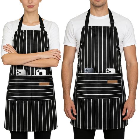 Tabliers de Cuisine, Utile Tablier Réglable avec Poches, Tablier Cuisine Homme Femme pour Cuisine,Jardinage, Restaurant,Barbecue,Café (1/5)