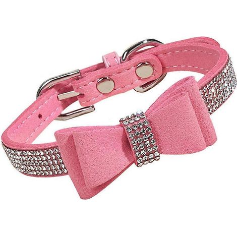 Collar para perro con pedrería, ajustable, para entrenamiento, color rosa, 3 unidades. (1/5)