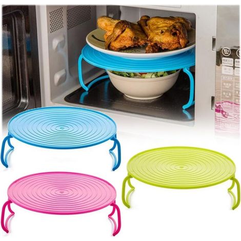 3 Pack Foldable Microwave Trays - Versatile Kitchen Accessories for Microwave, Refrigerator, Microwave Oven - Gift for Family