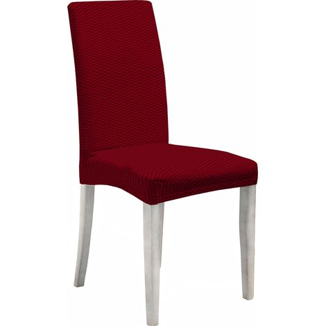 Set 2 Coprisedie con Schienale Elasticizzati in Poliestere Fashion Bordeaux (1/2)