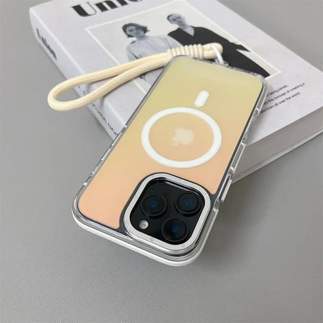 (iPhone 11, Blanc) Étui de protection MagSafe pour iPhone, compatible avec la recharge sans fil, étui rigide.