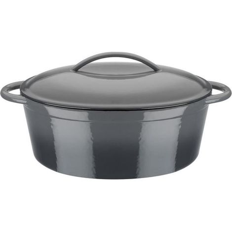 Solid cast iron casserole dish - GSW - GRAY SHADOW - 33 x 25 cm - Oval - Induction - Gray (1/5)