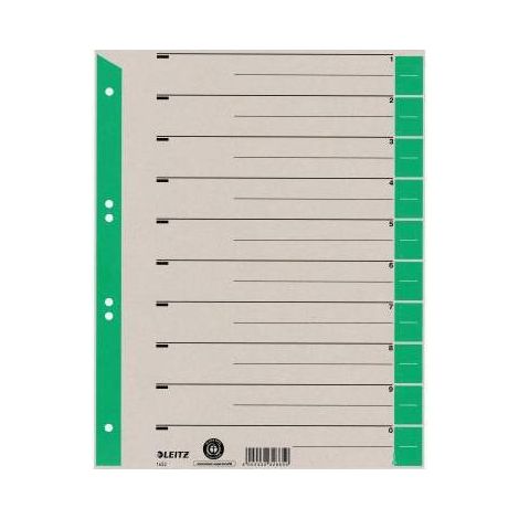 LEITZ Trennblatt Leitz DIN A4 Überbreite Kraftkarton recycelt grün schwarz 100 St./Pack. (1/3)