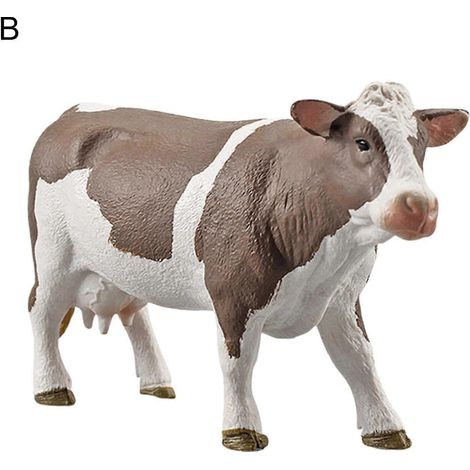 Figurine de vache Simmental en plastique massif, finition soignée, idéale pour la décoration de bureau.-B (1/5)