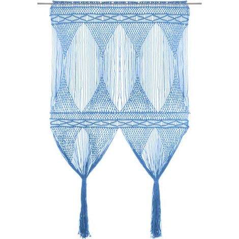 vidaXL Vorhang Makramee blau 140x240 cm Baumwolle (1/5)