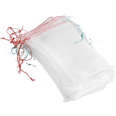 Sac filet 50 pièces anti-insectes 25x15cm, protection fruits et plantes avec cordon de serrage, outil de jardin contre les nuisibles (1/5)
