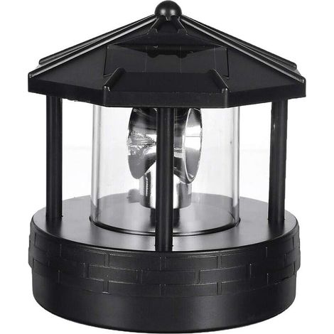 1 phare solaire LED, lampe de jardin étanche, abat-jour rotatif 360°, décoration extérieure rétro, pour pelouse et terrasse (1/5)