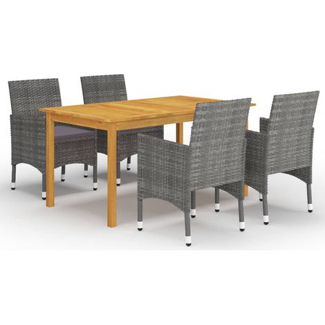 Ensemble à manger de jardin 5 pcs-Salon de jardin Gris 444689 (1/5)