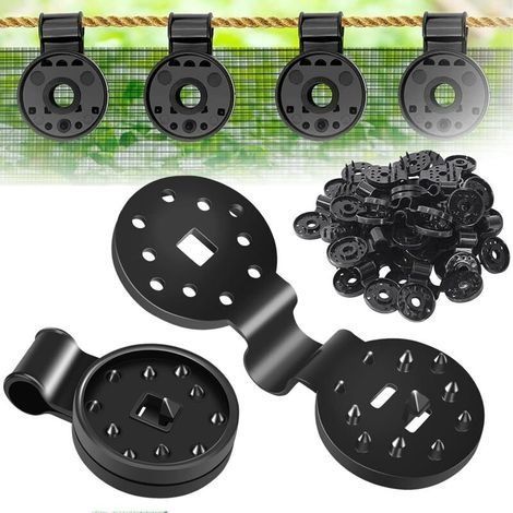 50 Pièces Clips Plastiques pour Toile D'ombrage, Clips de Fixation pour Bache, Clip Spécial avec Œillet en Plastique, pour Filet Occultant, Filet d'ombre, Filet de Protection de Clôture (1/5)