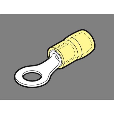 Capocorda a Occhiello 4 / 6 mm Preisolato Giallo Foro 3 rinforzato