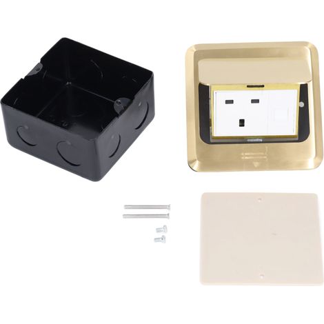 Prise de courant escamotable de table, norme britannique, avec interface réseau 250 V (1/5)